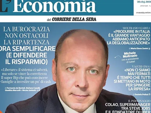 Gruppo Gabel: copertina su Corriere L'Economia Gruppo Gabel: copertina su Corriere L'Economia